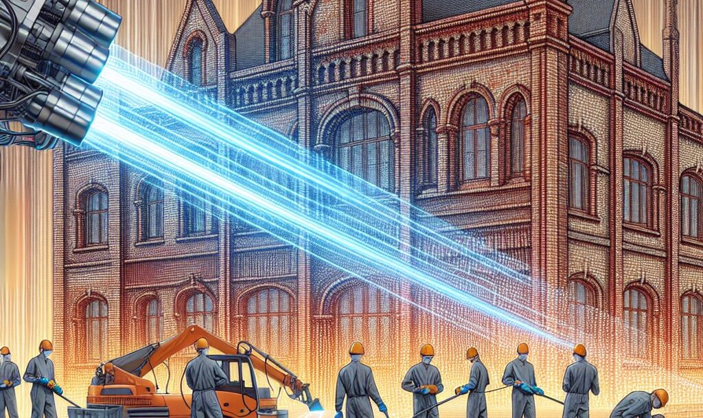Laserowe czyszczenie elewacji cegieł fasady Tarnów